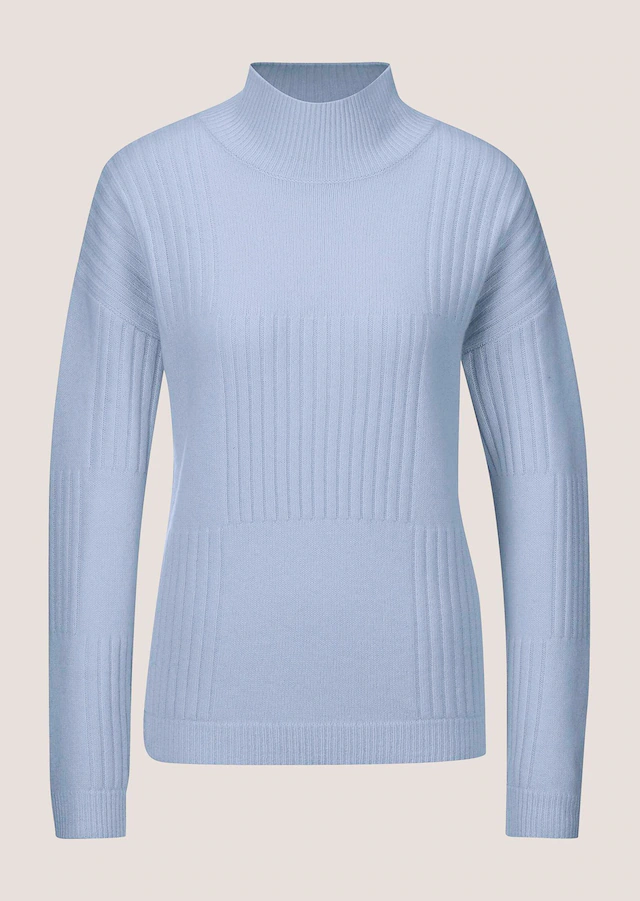 MADELEINE Longpullover »Pullover Langarm Stehkragen-Pullover, Wolle«