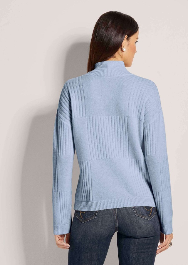 MADELEINE Longpullover »Pullover Langarm Stehkragen-Pullover, Wolle«