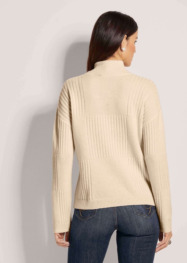MADELEINE Longpullover »Pullover Langarm Stehkragen-Pullover, Wolle«