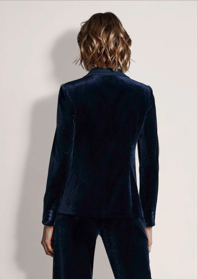 MADELEINE Longblazer »Samtjacke Samtblazer mit Reverskragen« Samtblazer mit Satin-Reverskragen