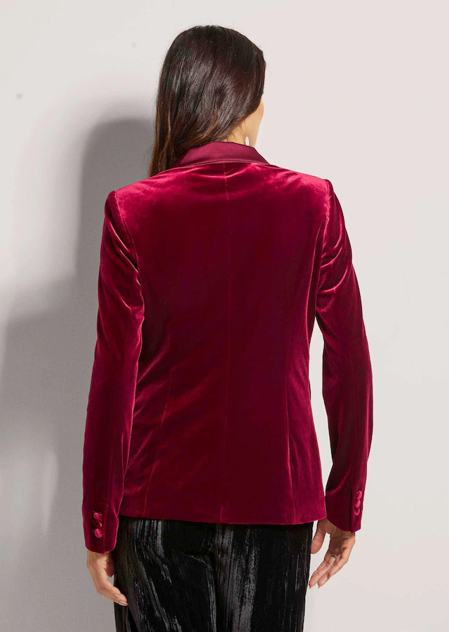 MADELEINE Longblazer »Samtjacke Samtblazer mit Reverskragen« Samtblazer mit Satin-Reverskragen