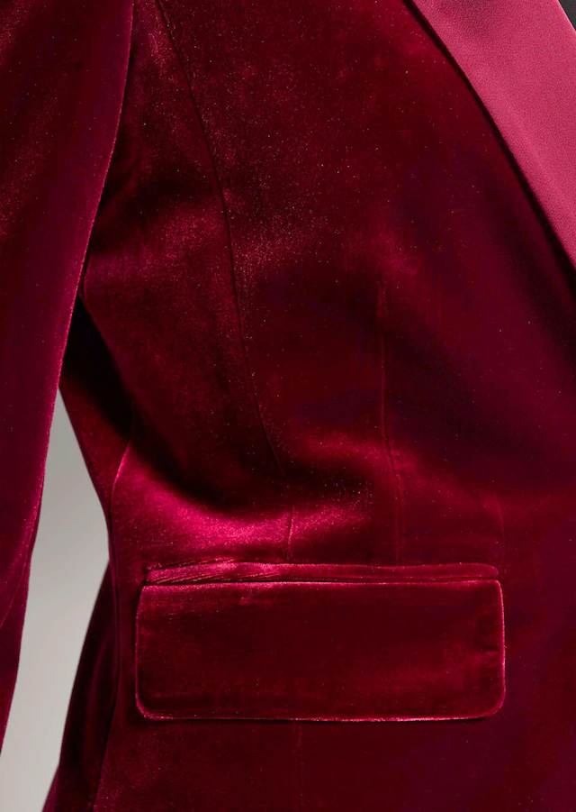 MADELEINE Longblazer »Samtjacke Samtblazer mit Reverskragen« Samtblazer mit Satin-Reverskragen