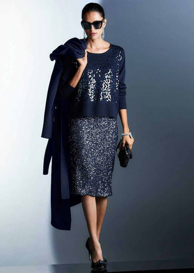MADELEINE Sommerrock »Paillettenrock Schlanker Pencil-Skirt mit Wendepailletten«