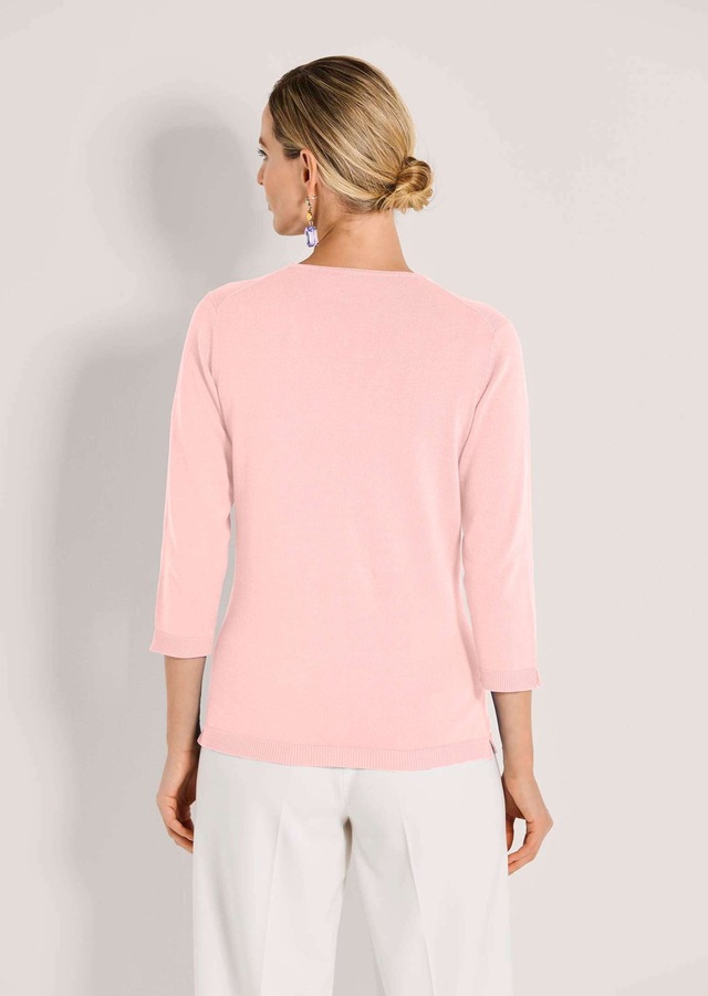 MADELEINE Longpullover »Strickpullover Schlichter Baumwollpullover mit V-Ausschnitt«