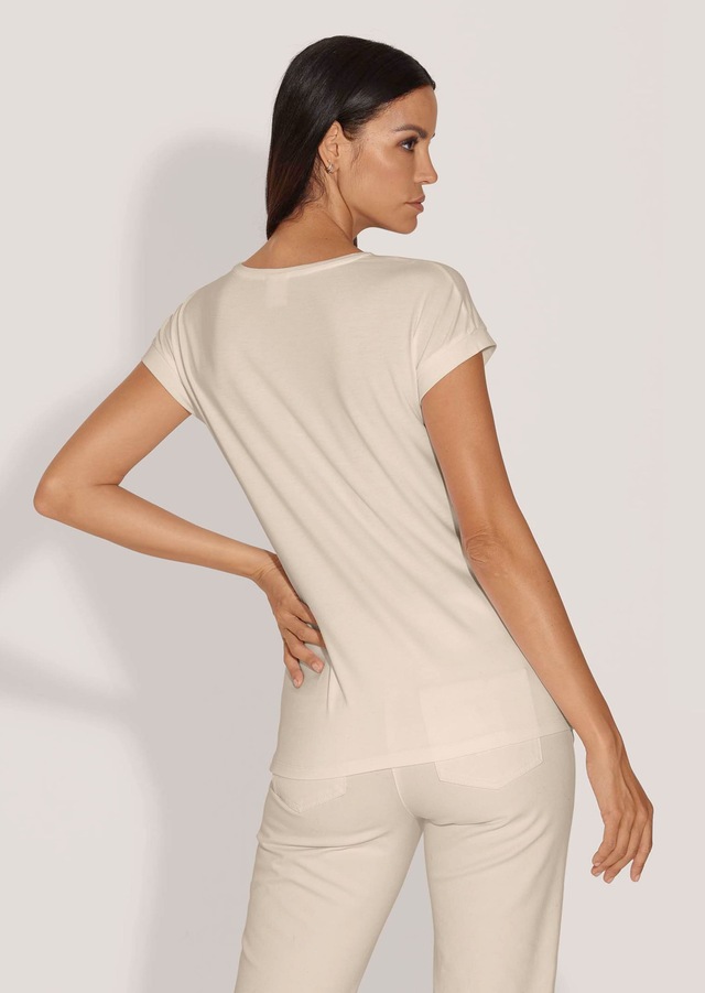 MADELEINE Kurzarmshirt »Jerseybluse Elegantes Viskose-Oberteil« Viskose Jersey