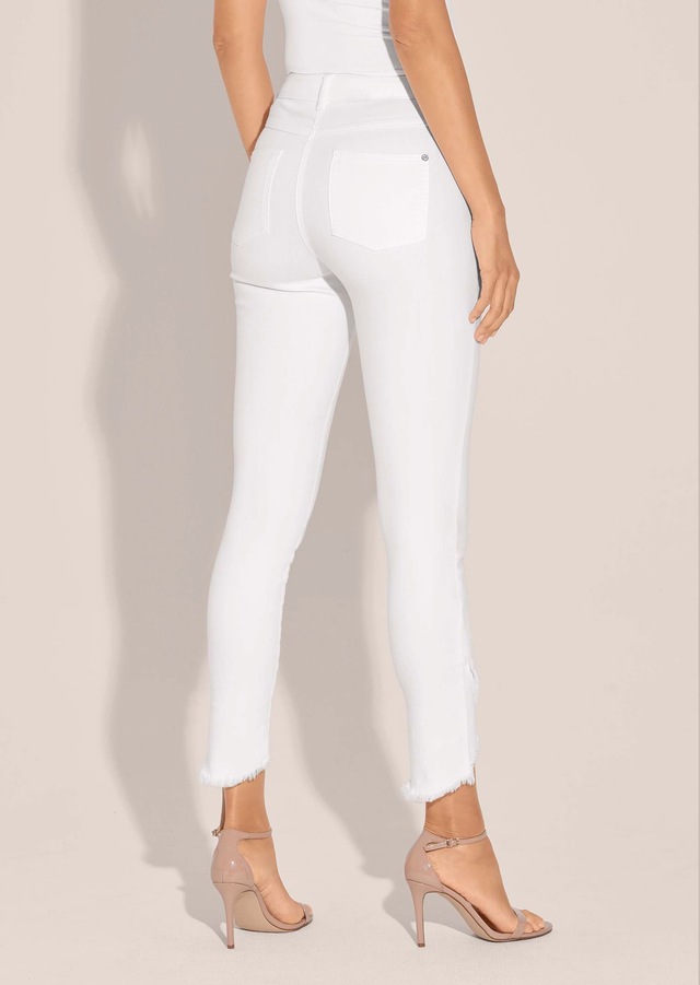 MADELEINE »Jeans Verkürzte 5-Pocket-Hose mit Fransen« abgeschrägter Fransensaum