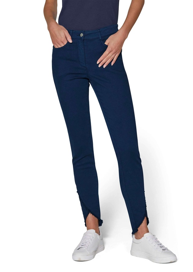MADELEINE »Jeans Verkürzte 5-Pocket-Hose mit Fransen« abgeschrägter Fransensaum