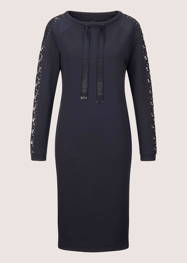 MADELEINE Sommerkleid »Jerseykleid Stretch-Kleid mit Spitze und Strass« Jerseykleid mit Spitze und Strasssteindeko