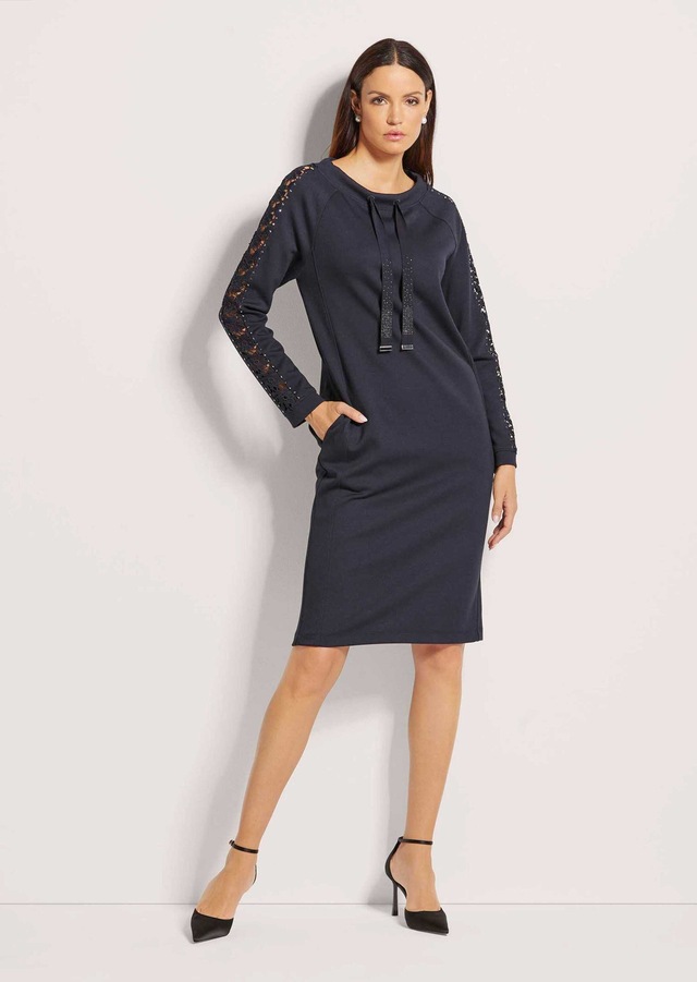 MADELEINE Sommerkleid »Jerseykleid Stretch-Kleid mit Spitze und Strass« Jerseykleid mit Spitze und Strasssteindeko