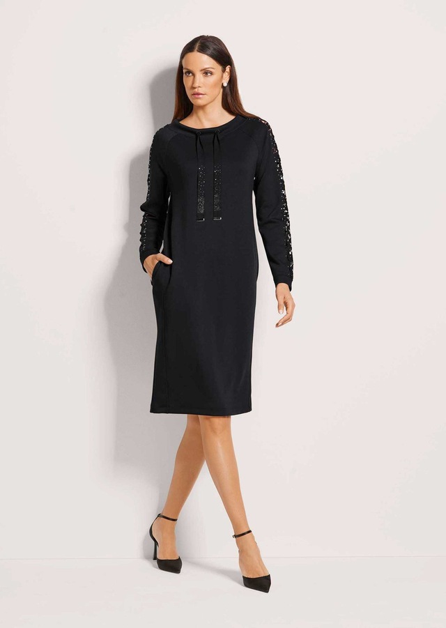 MADELEINE Sommerkleid »Jerseykleid Stretch-Kleid mit Spitze und Strass« Jerseykleid mit Spitze und Strasssteindeko