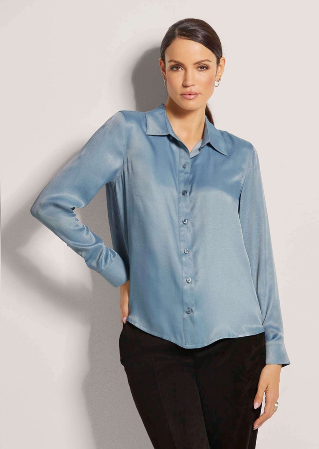 MADELEINE Hemdbluse »Hemdbluse Elegante Viskosebluse mit Hemdkragen«