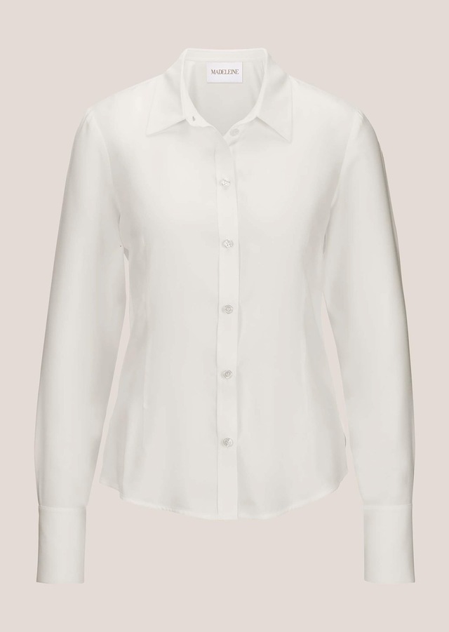 MADELEINE Hemdbluse »Hemdbluse Elegante Viskosebluse mit Hemdkragen«
