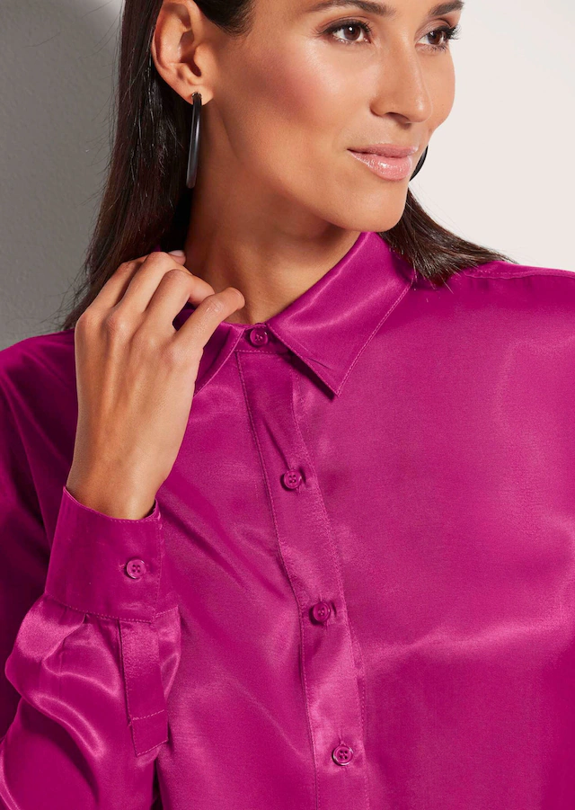 MADELEINE Hemdbluse »Hemdbluse Elegante Viskosebluse mit Hemdkragen«