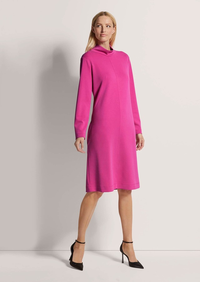 MADELEINE Sommerkleid »Jerseykleid Jersey-Kleid mit Stehkragen, Midilänge« Jerseykleid mit modischen Teilungsnähten