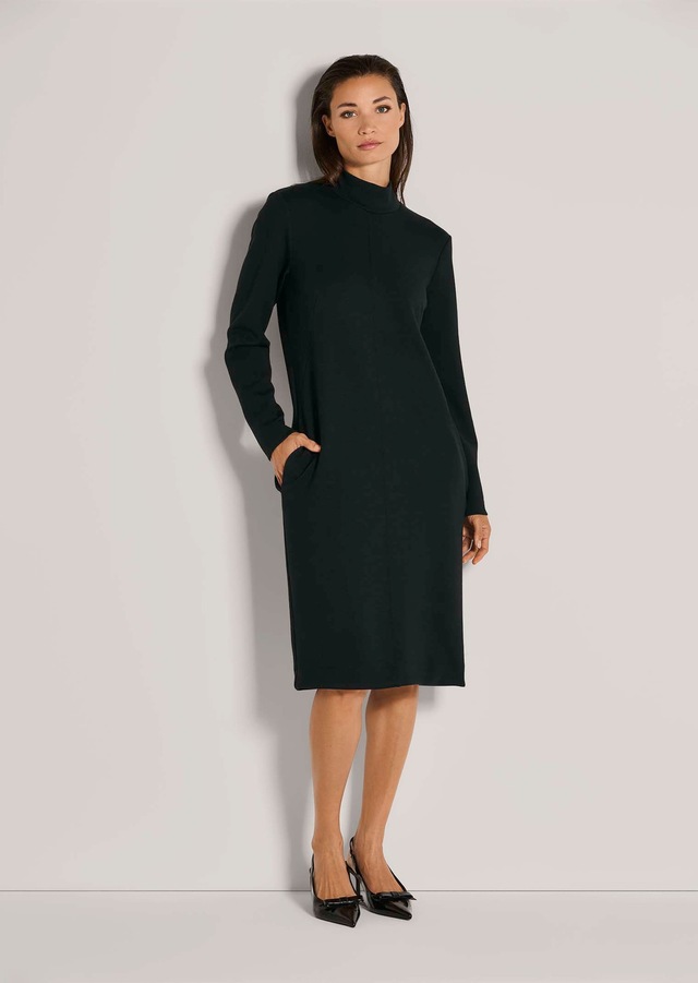 MADELEINE Sommerkleid »Jerseykleid Jersey-Kleid mit Stehkragen, Midilänge« Jerseykleid mit modischen Teilungsnähten