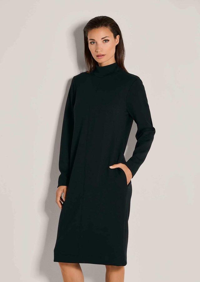 MADELEINE Sommerkleid »Jerseykleid Jersey-Kleid mit Stehkragen, Midilänge« Jerseykleid mit modischen Teilungsnähten