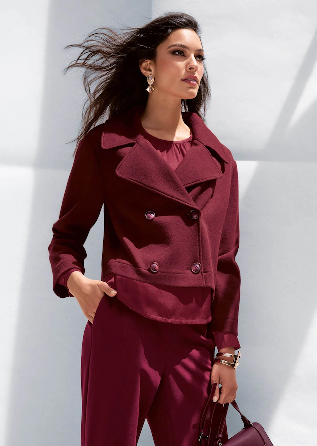 MADELEINE Jerseyblazer »Blazer Zweireihiger Kurzblazer mit Revers«