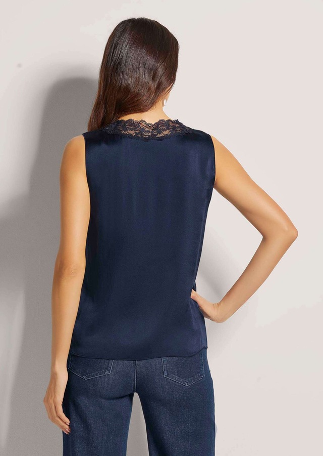 MADELEINE Trägertop »Top Lingerie-Top aus Seidensatin« edle Spitze am Ausschnitt