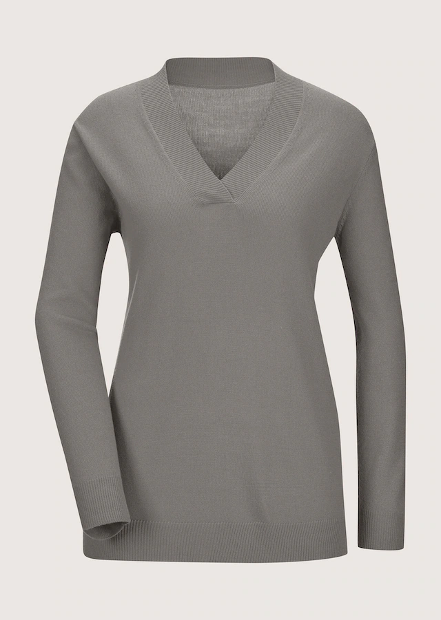 MADELEINE Longpullover »Pullover Feinstrickpullover mit V-Ausschnitt«