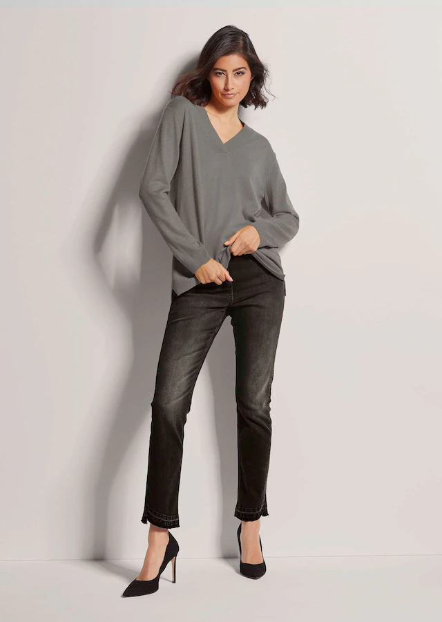 MADELEINE Longpullover »Pullover Feinstrickpullover mit V-Ausschnitt«