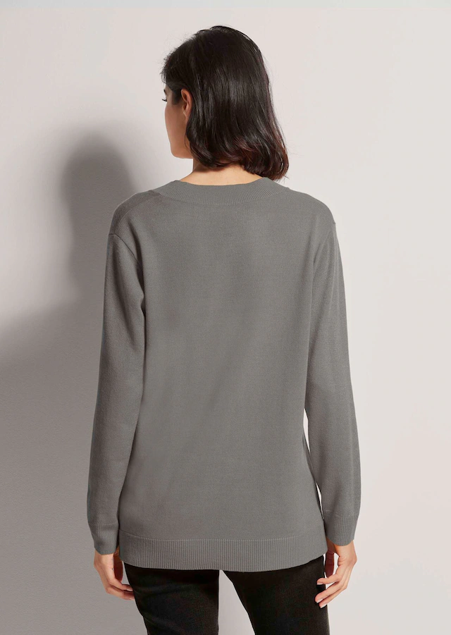 MADELEINE Longpullover »Pullover Feinstrickpullover mit V-Ausschnitt«