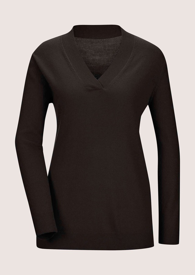 MADELEINE Longpullover »Pullover Feinstrickpullover mit V-Ausschnitt«