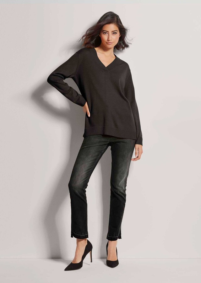 MADELEINE Longpullover »Pullover Feinstrickpullover mit V-Ausschnitt«