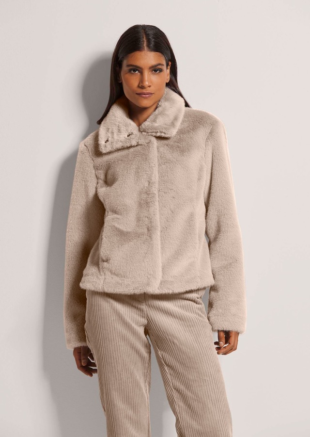 MADELEINE Kurzjacke »Jacke Webpelz-Kurzjacke mit Stehkragen« Stehkragen