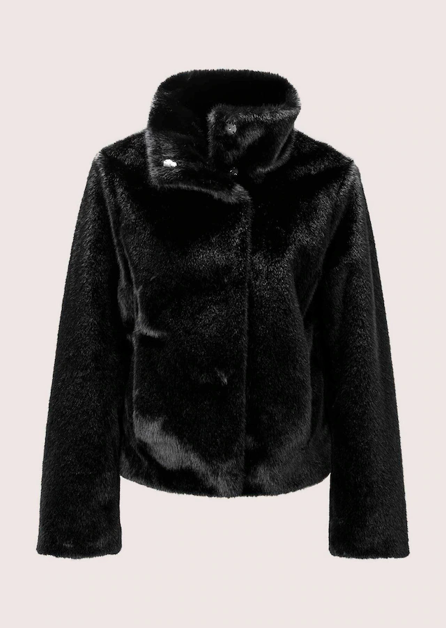 MADELEINE Kurzjacke »Jacke Webpelz-Kurzjacke mit Stehkragen« Stehkragen