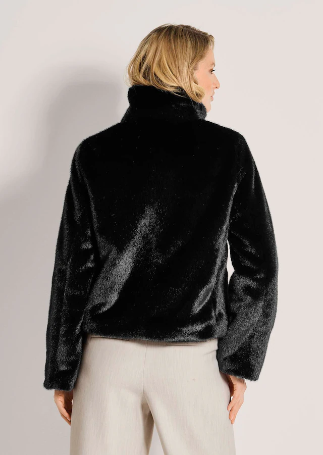 MADELEINE Kurzjacke »Jacke Webpelz-Kurzjacke mit Stehkragen« Stehkragen