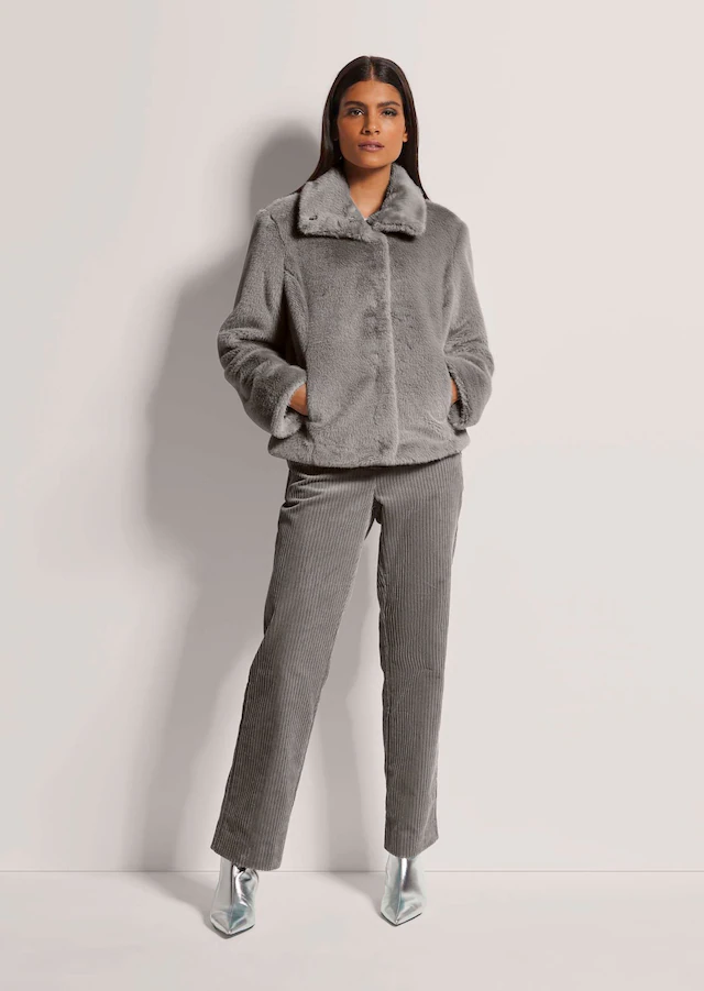 MADELEINE Kurzjacke »Jacke Webpelz-Kurzjacke mit Stehkragen« Stehkragen