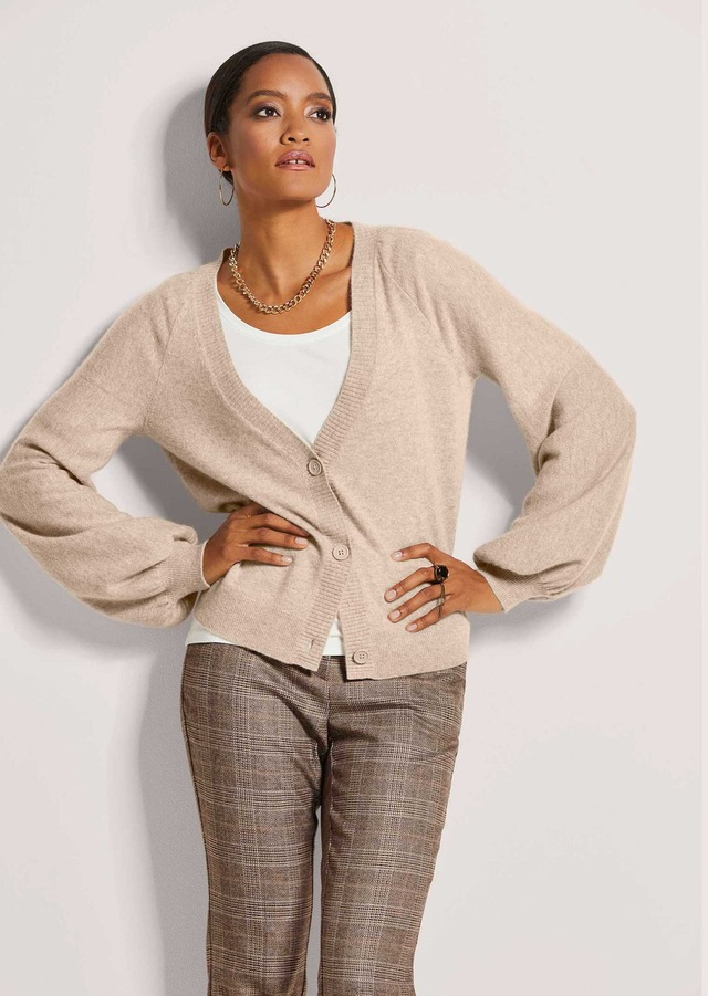 MADELEINE Strickjacke »Strickjacke Kaschmir-Cardigan mit Ballonärmeln« Good-Cashmere-Qualität