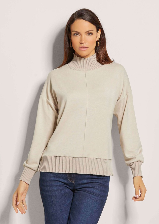 MADELEINE Langarmshirt »Sweatshirt Sportives Sweatshirt mit Stehkragen«
