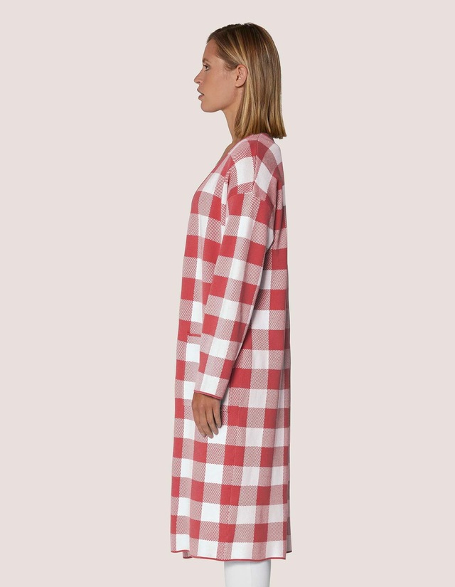 MADELEINE Langmantel »Strickmantel Karo-Jacquard Mantel, Oversized«