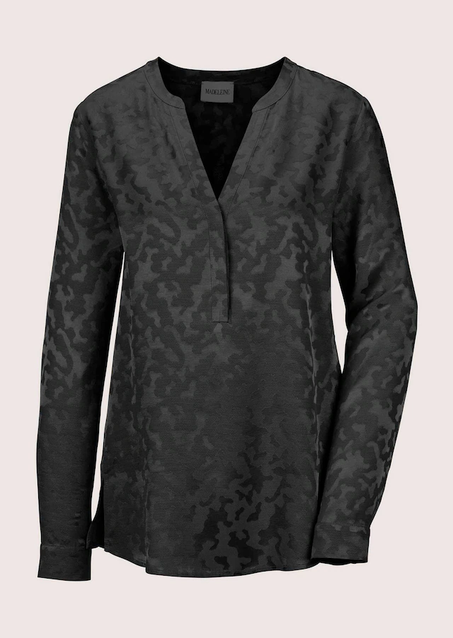 MADELEINE Langarmbluse »Bluse Modische Longbluse mit V-Ausschnitt«