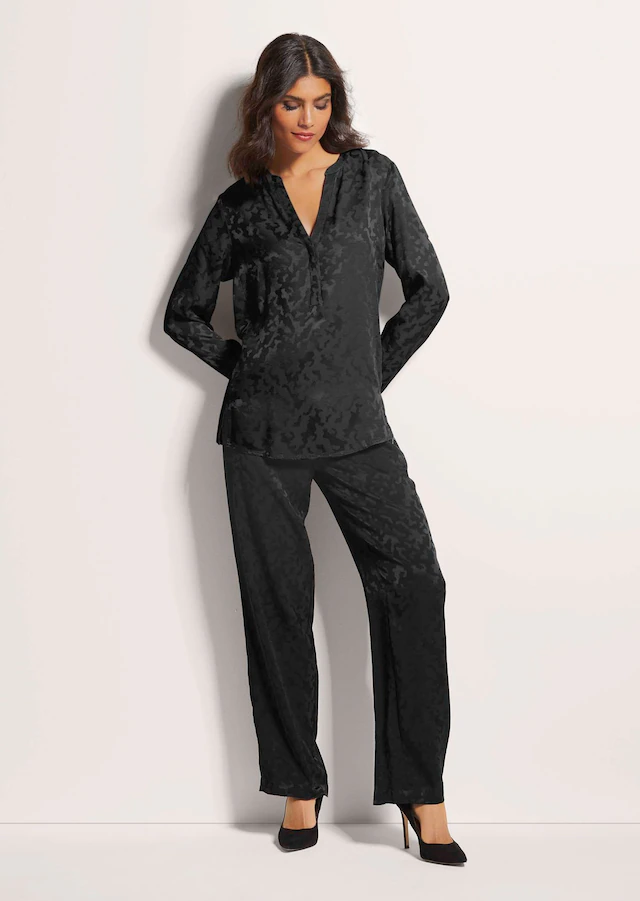 MADELEINE Langarmbluse »Bluse Modische Longbluse mit V-Ausschnitt«