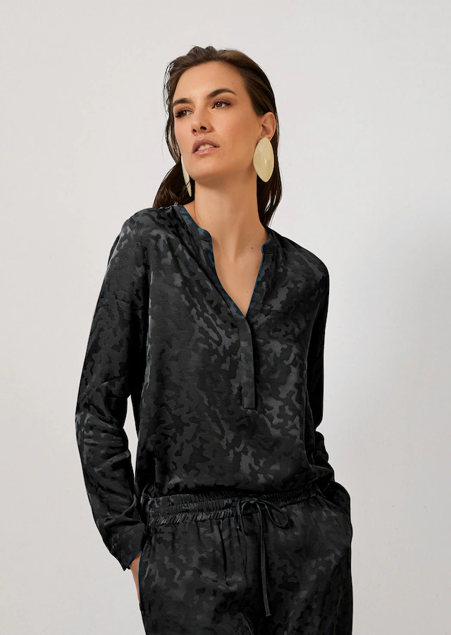 MADELEINE Langarmbluse »Bluse Modische Longbluse mit V-Ausschnitt«