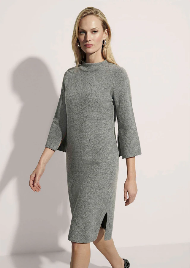 MADELEINE Strickkleid »Strickkleid Halbarm Kaschmir-Strickkleid in Midilänge« Feminines Strickkleid mit Seitenschlitz