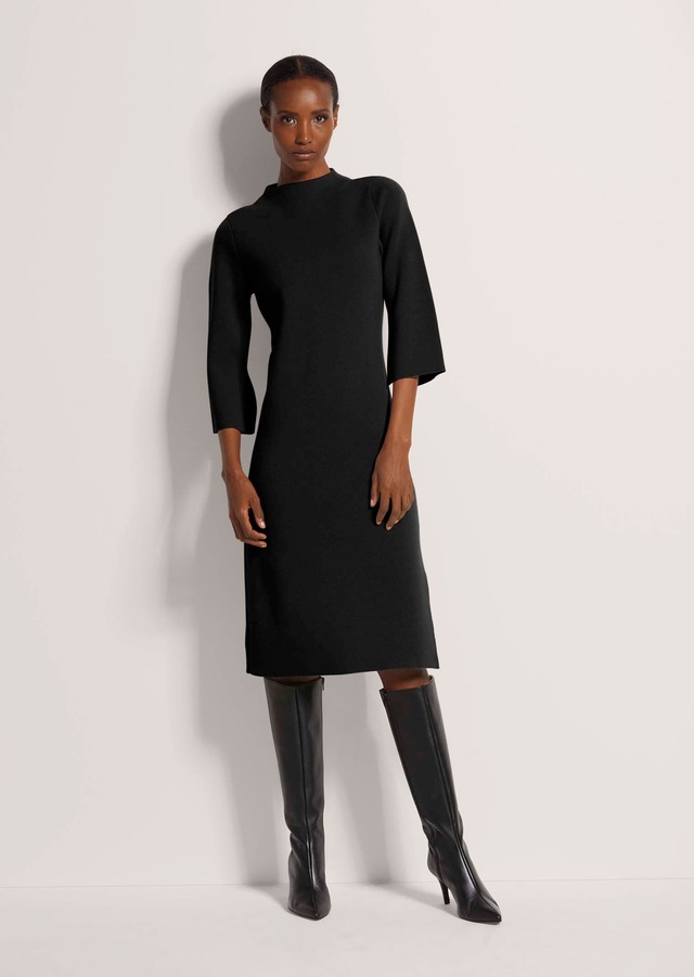 MADELEINE Strickkleid »Strickkleid Halbarm Kaschmir-Strickkleid in Midilänge« Feminines Strickkleid mit Seitenschlitz