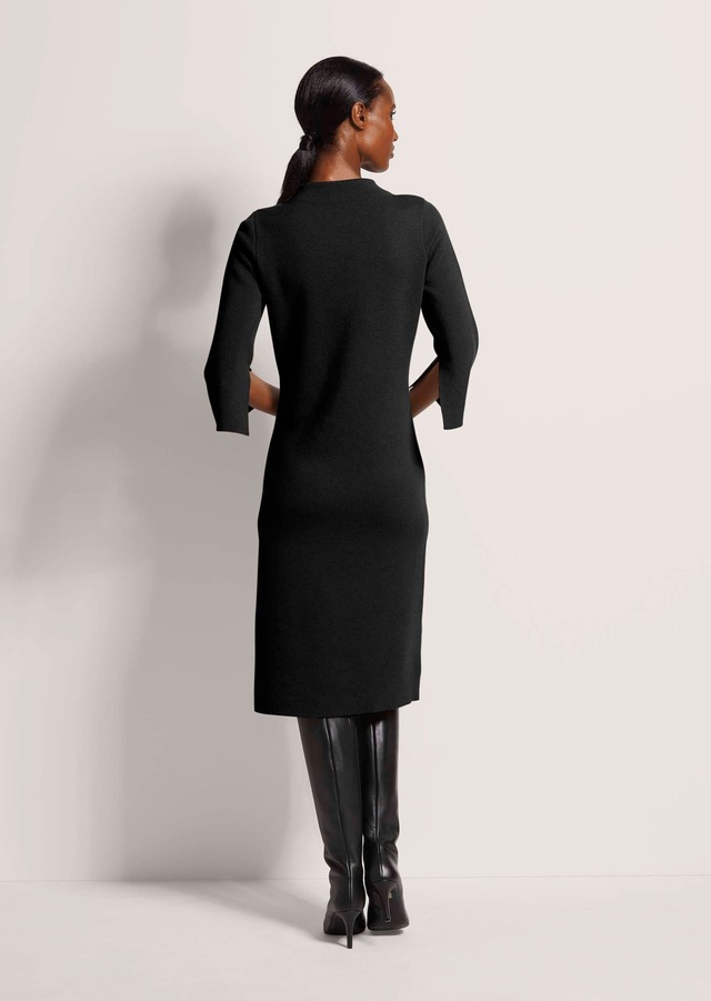 MADELEINE Strickkleid »Strickkleid Halbarm Kaschmir-Strickkleid in Midilänge« Feminines Strickkleid mit Seitenschlitz