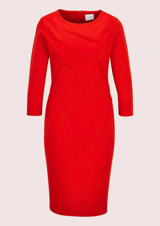 MADELEINE Jerseykleid »Etuikleid Schmales Jersey-Kleid mit Rundhals« mit Zierbiesen