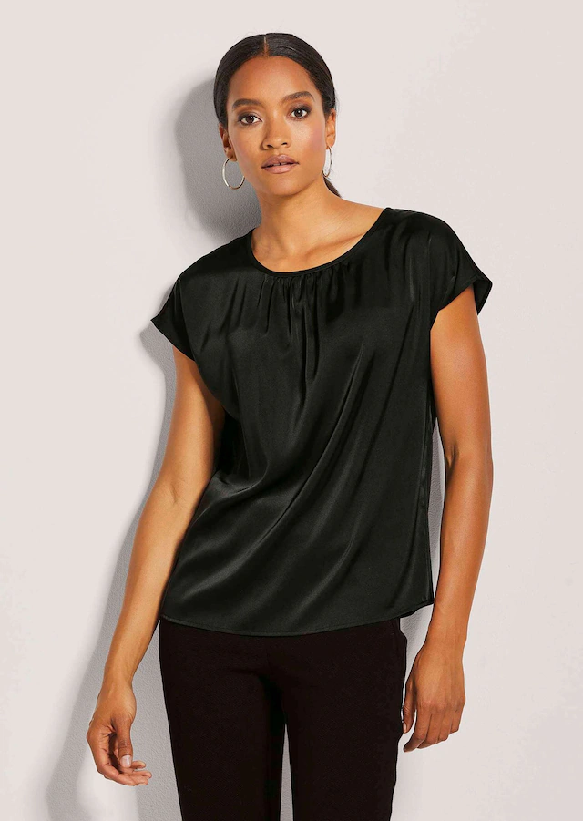 MADELEINE Shirtbluse »Blusenshirt Elegante Satinbluse in A-Linie«