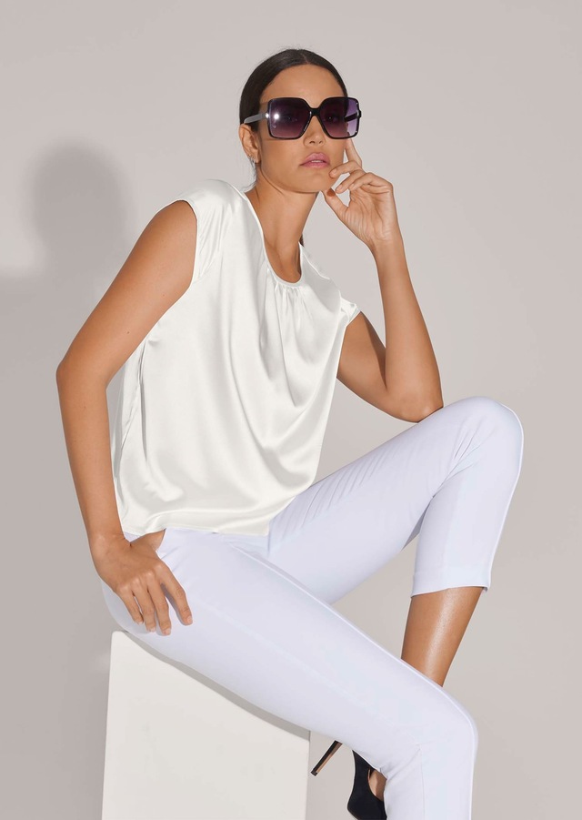 MADELEINE Shirtbluse »Blusenshirt Elegante Satinbluse in A-Linie«