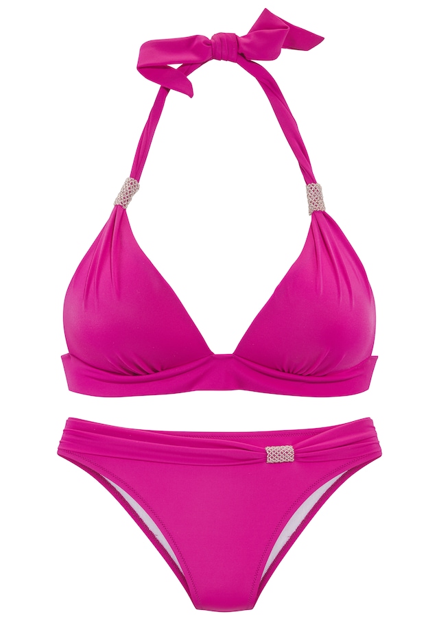 LASCANA Triangel-Bikini mit Details aus Zierperlen