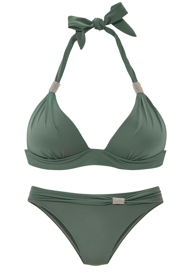 LASCANA Triangel-Bikini mit Details aus Zierperlen