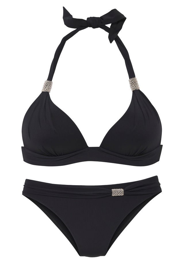 LASCANA Triangel-Bikini mit Details aus Zierperlen