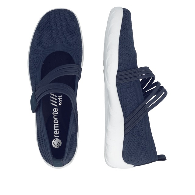 Remonte Riemchenballerina Slipper, Schlupfschuh, Sommerschuh, Klettschuh mit Softfußbett