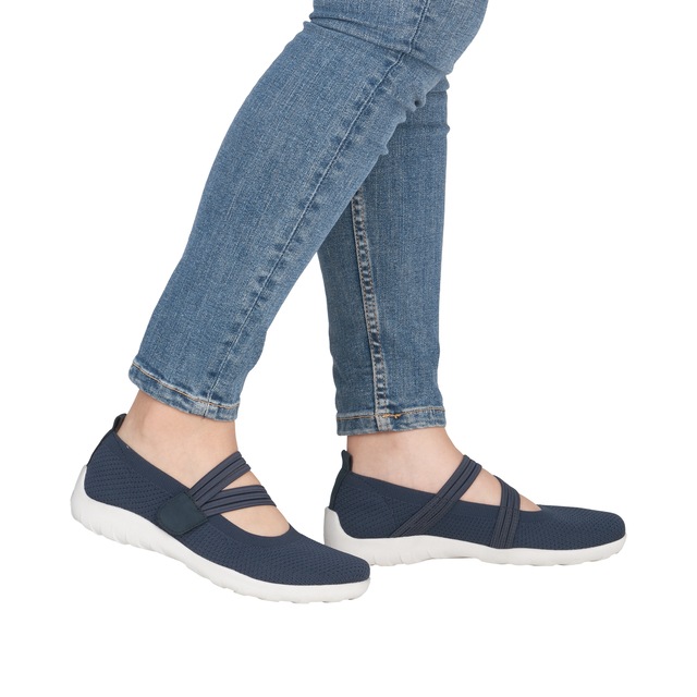 Remonte Riemchenballerina Slipper, Schlupfschuh, Sommerschuh, Klettschuh mit Softfußbett