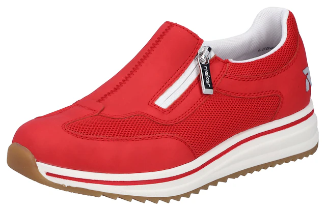 Rieker Slipper Slip-on Sneaker, Halbschuh, Freizeitschuh mit Reißverschluss