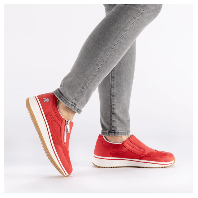 Rieker Slipper Slip-on Sneaker, Halbschuh, Freizeitschuh mit Reißverschluss